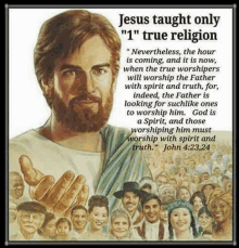 a poster of jesus with a quote from john 4:24