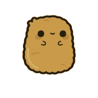 a cartoon drawing of a brown potato with a face