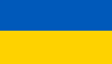 the flag of ukraine is a blue and yellow striped flag with a white background .