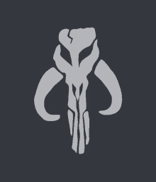 a skull with horns is on a black background