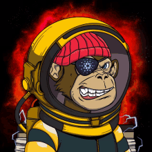 a cartoon of a gorilla wearing a space suit