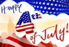 a fourth of july greeting card with an american flag and the words happy 4th of july