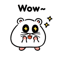 a drawing of a hamster with the word wow written below it