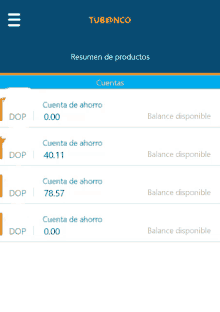 a screenshot of tub @ nco 's resumen de productos app