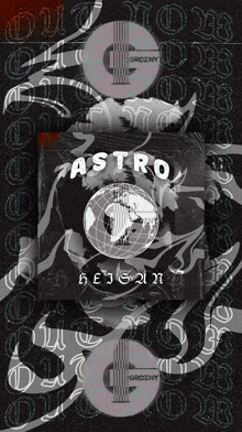 a poster that says astro on it with a globe on it