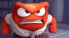 a cartoon character with an angry face and the words f *** ck !!! on the bottom