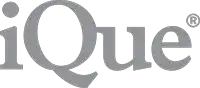 a gray i que logo with a trademark