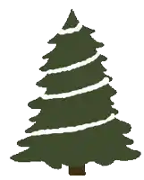 a pixel art of a christmas tree with the letters fau on the top