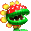 a pixel art of a carnivorous plant with a mushroom on top of it .