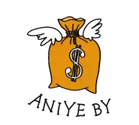 a drawing of a bag of money with wings and the words aniyeby