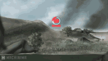 a drawing of a landscape with a red circle that says " red armor "