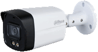 a white and black dahua security camera on a white background