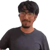a man with glasses and a beard is giving a thumbs up