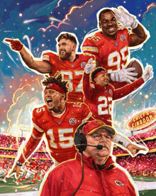 a painting of a group of chiefs players including number 15