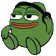 a green frog wearing headphones is sitting down and looking at the camera .