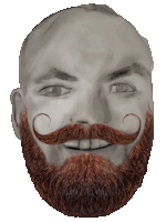 a bald man with a red beard and mustache smiles