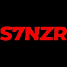 a red s7nzr logo on a black background