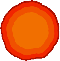 a red and orange circle with a red border