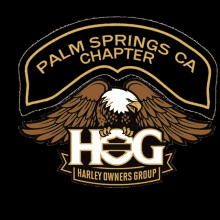 a palm springs ca harley owners group logo with an eagle