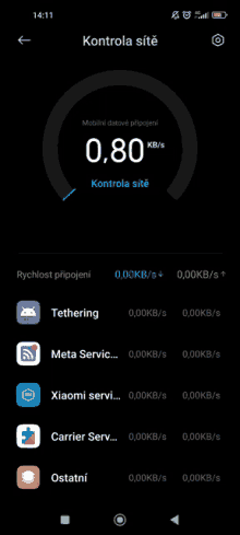 a screenshot of a phone screen showing a 0.80 kb / s speed