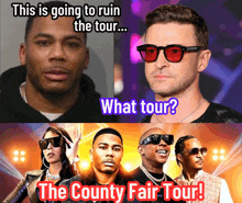 a poster for the county fair tour shows a man in sunglasses