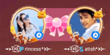 a picture of a woman and a picture of a man with the name princess and satish