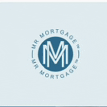 the logo for mr mortgage is a blue circle with a letter m in the middle .