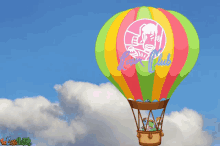 a colorful hot air balloon with the words barbie club on the side