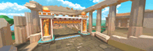 a computer generated image of an ancient building with columns and a sign that says pantheon