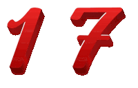 the number 17 is displayed in red letters on a white background