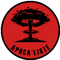 a red circle with a nuclear explosion and apoca liste