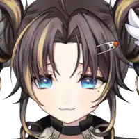 a close up of a anime girl with blue eyes