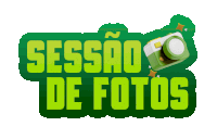 a green sticker that says sessão de fotos