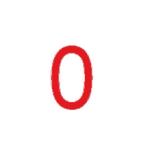 a red letter o with a white background