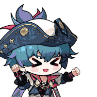 a cartoon character with a pirate hat and a sword