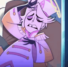 a cartoon character with the letter a on his hat is laying down