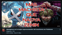 a screenshot of a video with the words mas machista que naoya zenin