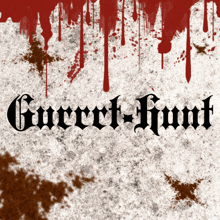 a poster that says " carrot-hunt " with blood dripping on it