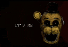 a picture of a teddy bear with the words " it 's me " written on it