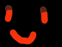 a smiley face with a black background and red lines