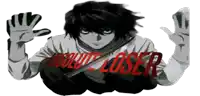 a black and white drawing of a person with the word loser on it