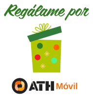 an advertisement for ath movil with a gift box