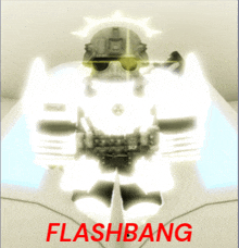 a picture of a robot with the word flashbang on the bottom right