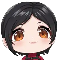 a cartoon drawing of a girl with short black hair