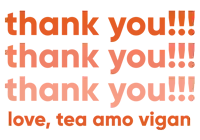 a sign that says thank you in orange letters