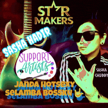 a poster for star makers shows a woman in sunglasses