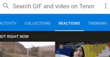 a screen shot of a search for gifs and video on tenor