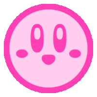 a pink circle with a face in it