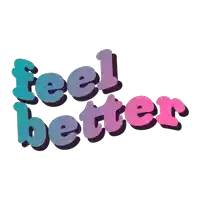 a colorful sticker that says feel better