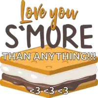 a s'more says love you s'more than anything